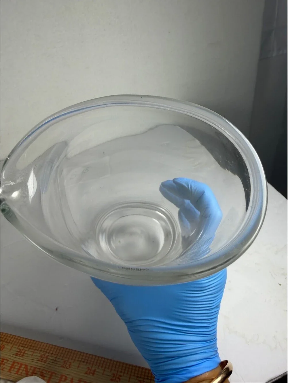 Krosno Poland Clear Glass Pitcher with Spout - Storage S-15